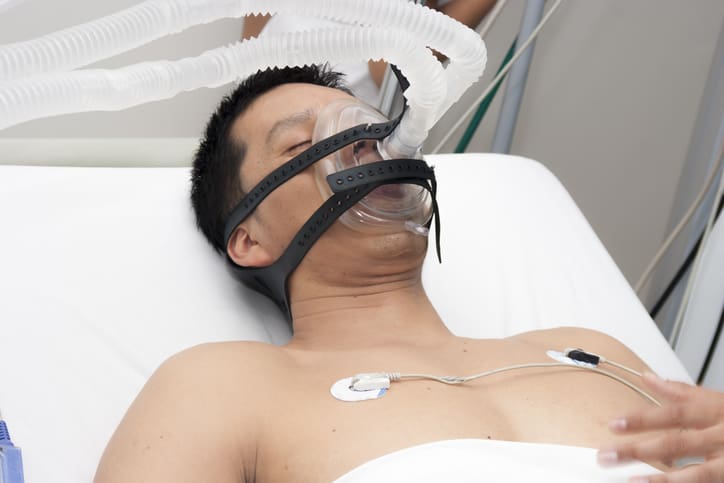 Portrait of patient receives anaesthetic